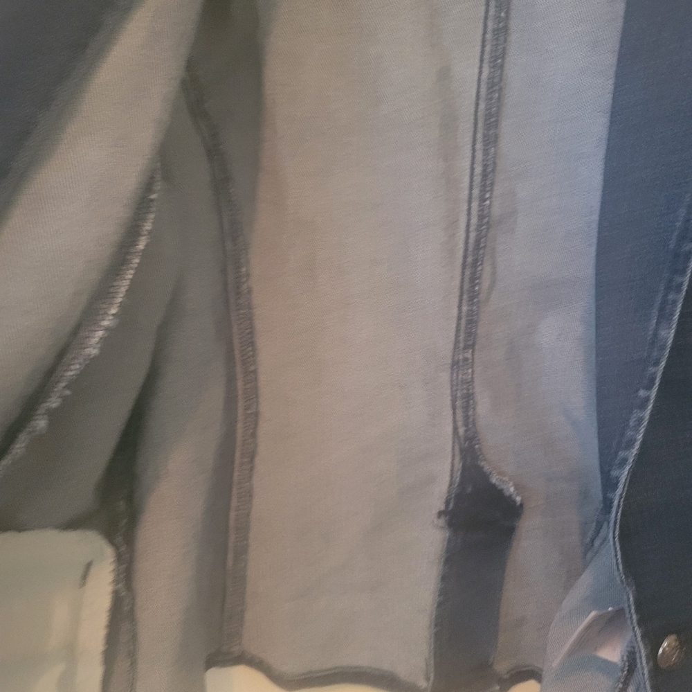 NWT INC Dark Denim Puffy Sleeve Jacket Coat Blazer - Picture 4 of 11